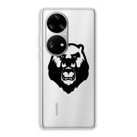 Angry Bear (black): Huawei P50 Pro Transparant Hoesje
