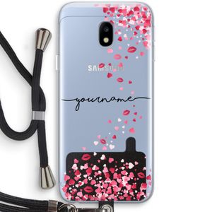 Hartjes en kusjes: Samsung Galaxy J3 (2017) Transparant Hoesje met koord