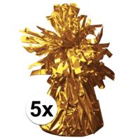 Ballon gewichtje - 5x - goud - 170 gram - helium ballontrosje
