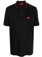 HUGO logo-patch cotton polo shirt - Noir - thumbnail