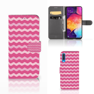 Samsung Galaxy A50 Telefoon Hoesje Waves Pink