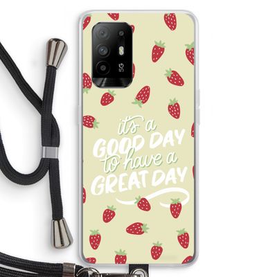 Don't forget to have a great day: Oppo A94 5G Transparant Hoesje met koord