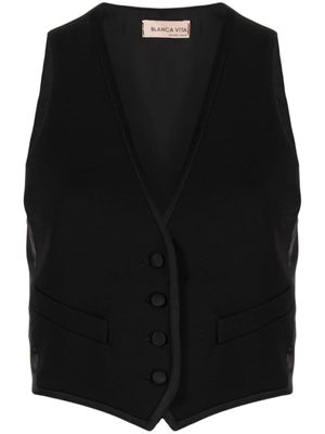 Blanca Vita gilet à col v - Noir