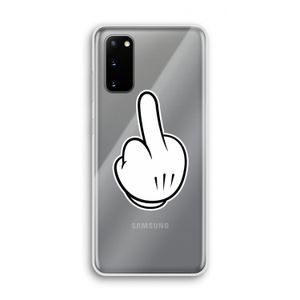 Middle finger white: Samsung Galaxy S20 Transparant Hoesje