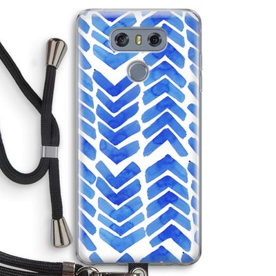 Blauwe pijlen: LG G6 Transparant Hoesje met koord