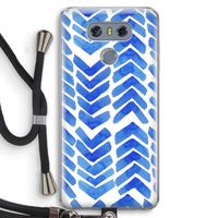 Blauwe pijlen: LG G6 Transparant Hoesje met koord