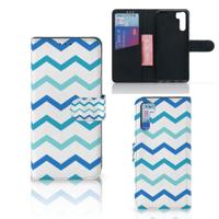 OPPO A91 | Reno3 | Telefoon Hoesje | Zigzag Blauw
