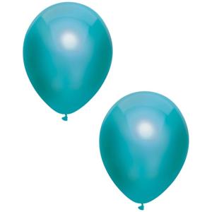 Feest ballonnen - metallic petrol blauw - 30x stuks - 30 cm - verjaardag versiering