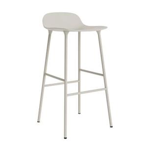 Normann Copenhagen Form Barkruk Low 75 cm - Staal - Lichtgrijs