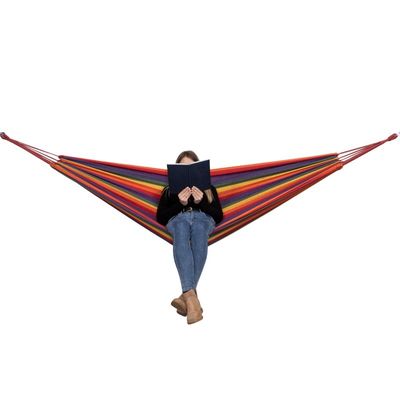 Viking Choice 2-persoons Hangmat 200x150 cm - Regenboog - Inclusief hoes en koorden Viking Choice 2-persoons Hangmat 200x150 cm - Regenboog - Inclusief hoes en koorden