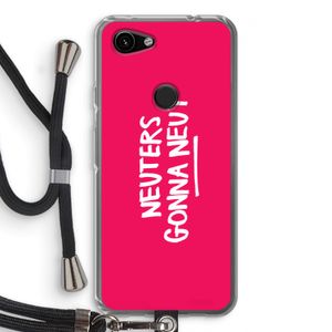 Neuters (roze): Pixel 3a Transparant Hoesje met koord