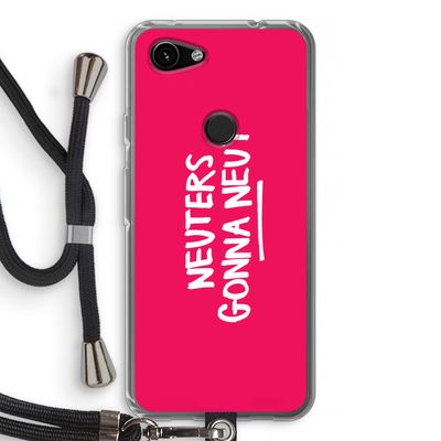 Neuters (roze): Pixel 3a Transparant Hoesje met koord