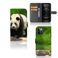 Apple iPhone 12 Pro Max Telefoonhoesje met Pasjes Panda - thumbnail