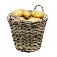 Aardappelmand met hengsels - rotan gevlochten - D35 x H25 cm - aardappel mand