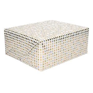 Cadeaupapier met gouden hartjes opdruk 70 x 150 cm