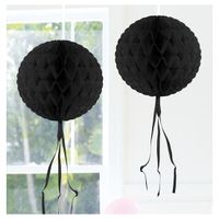 Decoratiebollen zwart 30 cm - thumbnail