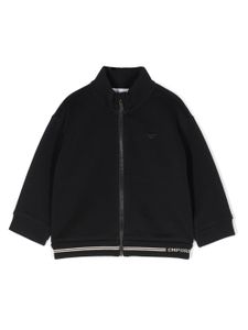 Emporio Armani Kids veste bomber à logo brodé - Bleu