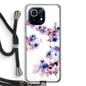 Waterverf bloemen: Xiaomi Mi 11 Transparant Hoesje met koord