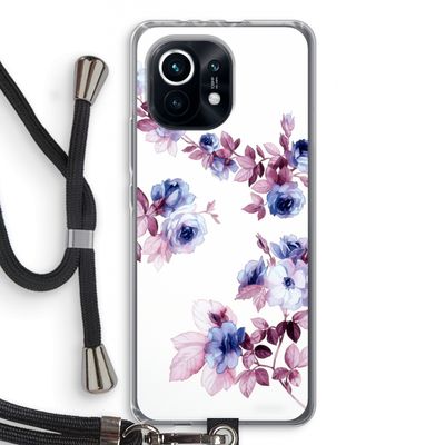 Waterverf bloemen: Xiaomi Mi 11 Transparant Hoesje met koord