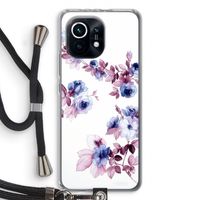 Waterverf bloemen: Xiaomi Mi 11 Transparant Hoesje met koord