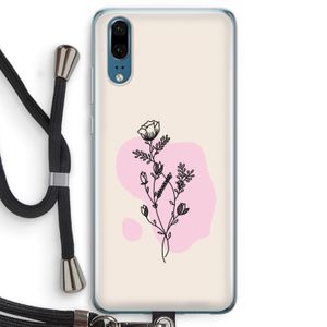 Roses are red: Huawei P20 Transparant Hoesje met koord