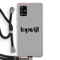 Topwijf Grijs Zwart: Samsung Galaxy A51 5G Transparant Hoesje met koord
