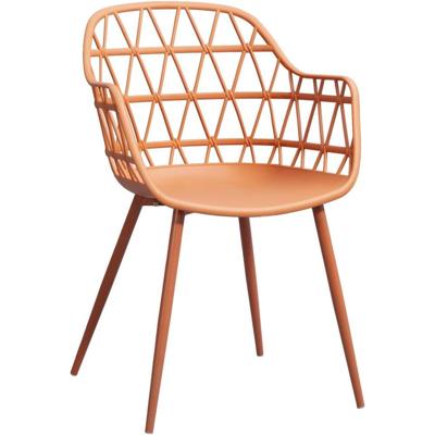 Leen Bakker - Terrasstoel Frejus - Kunststof/terracotta - Metaal/Kunststof - Rood - 53.5x57x85 Cm