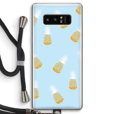Ananasjes: Samsung Galaxy Note 8 Transparant Hoesje met koord