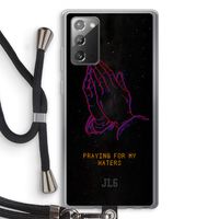 Praying For My Haters: Samsung Galaxy Note 20 / Note 20 5G Transparant Hoesje met koord