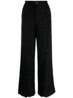 GCDS pantalon de tailleur en tweed - Noir - thumbnail