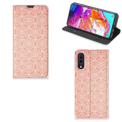 Samsung Galaxy A70 | Hoesje met Magneet | Pattern Orange