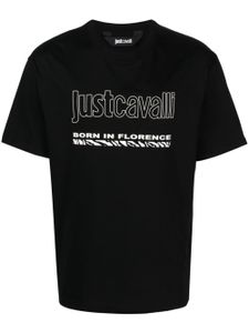 Just Cavalli t-shirt en coton à logo imprimé - Noir