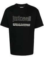 Just Cavalli t-shirt en coton à logo imprimé - Noir