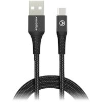 Mobilize Strong Nylon Cable USB to USB-C 2m. 15W Black