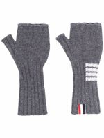 Thom Browne mitaines à rayures RWB - Gris