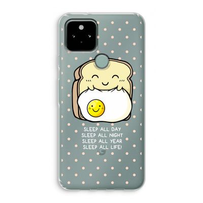 Sleep All Day: Google Pixel 5 Transparant Hoesje