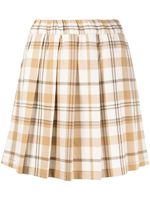 CHOCOOLATE minijupe évasée à motif tartan - Marron