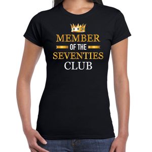 Member of the seventies club verjaardag cadeau t-shirt 70 jaar zwart voor dames