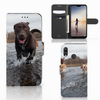 Huawei P20 Lite Telefoonhoesje met Pasjes Honden Labrador - thumbnail