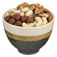 Mica Decorations Serveer/chips schaaltje Ethan - zwart - 8 x 11 cm - keramiek - kommetjes
