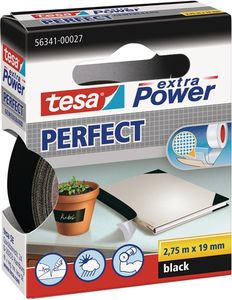 Tesa Weefseltape | zwart | lengte 2,75 m | breedte 19 mm wiel | 10 stuks - 56341-00027-03 56341-00027-03