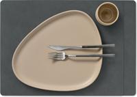LIND DNA Placemats Nupo - Leer - Anthracite - 45 x 35 cm - 2 Stuks