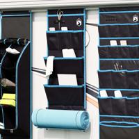 VidaXL Opslagzak met opslag zwart en blauw 91 x 47,5 cm oxford