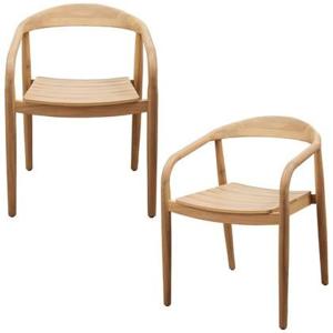 WOOOD Boru Tuinstoelen - Acacia Hout - Naturel - Set van 2