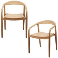 WOOOD Boru Tuinstoelen - Acacia Hout - Naturel - Set van 2 - thumbnail