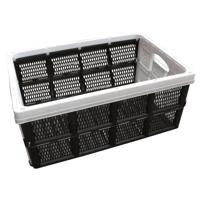Boodschappenkrat - zwart/wit - 50 cm - 32 liter - kunststof - inklapbaar