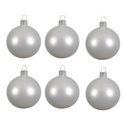 Kerstballen set - 6x stuks - winter wit - glas - 6 cm - mat - kerstversiering
