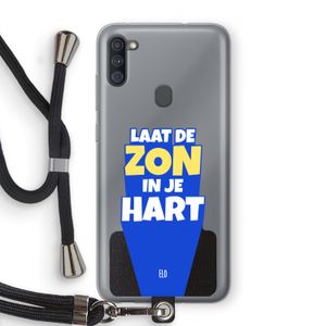 Laat de zon in je hart: Samsung Galaxy A11 Transparant Hoesje met koord