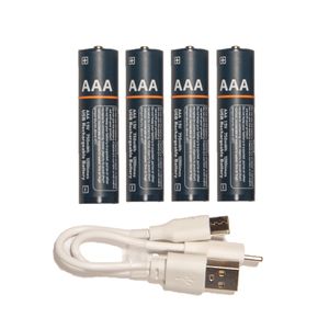 Oplaadbare batterijen - AAA - 4x stuks - met USB kabel   -
