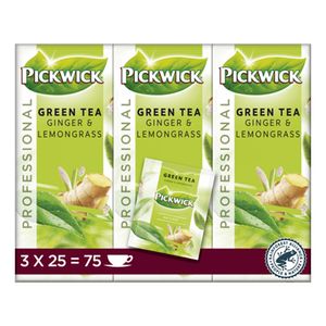 Pickwick - Professional Green Tea Ginger Lemongrass - 3x 25 zakjes